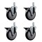 Service Caster 5'' Black Poly Wheel Swivel 7/8'' Square Stem Caster Set with Brake, 4PK SCC-SQ20S514-PPUB-BLK-PLB-78-4 - alternate 1